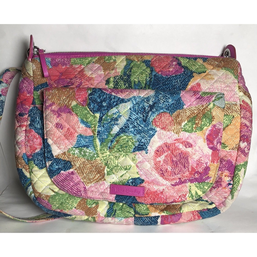 Vera Bradley‎ Carson Crossbody Superbloom Quilted Floral Bag DAMAGED/STAINED